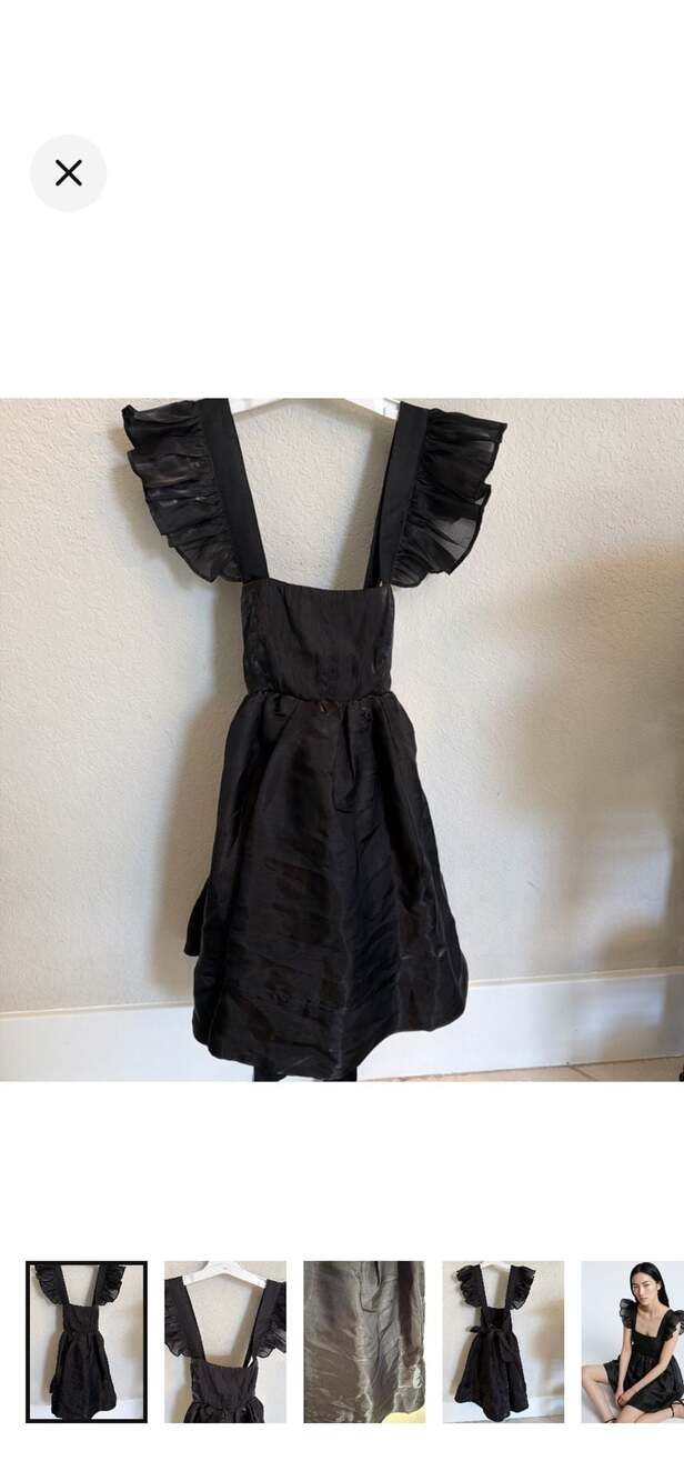 Whimsygoth Babydoll Goth Coquette Ruffle Dress Size M Altar'd State Mable Black - Picture 2 of 12